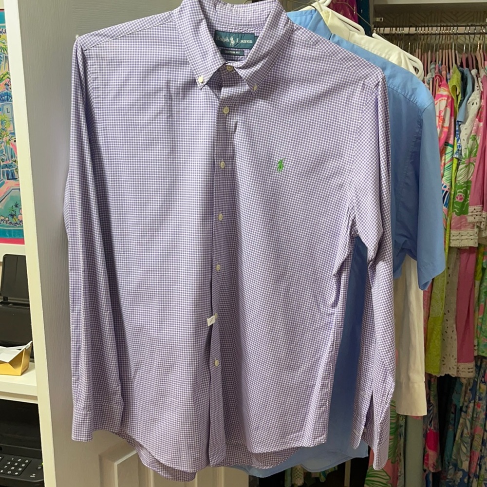 Ralph Lauren Polo Custom shirt sz large purple